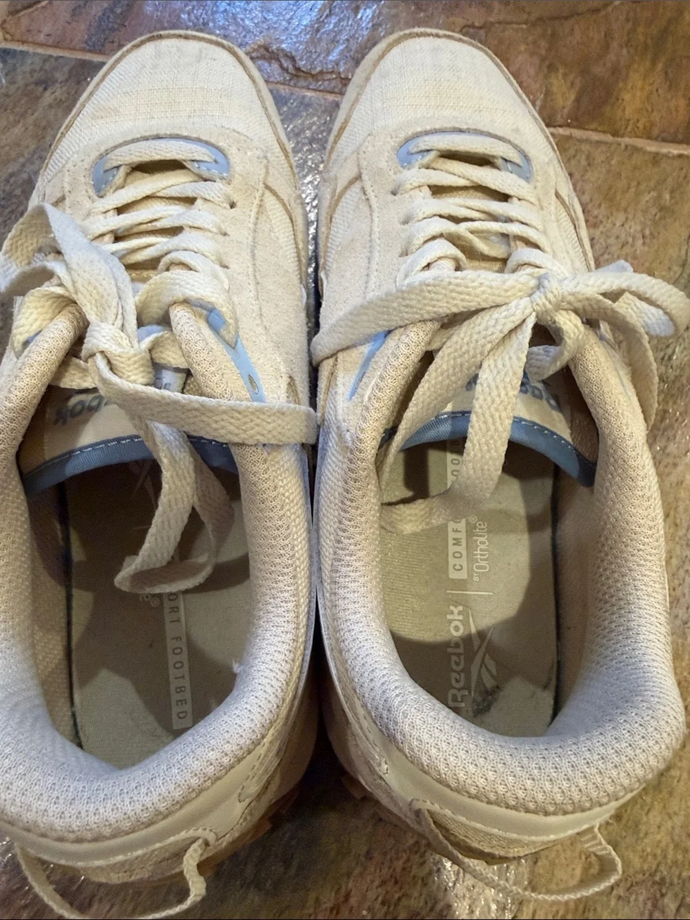 Reebok Women's Beige Canvas & Suede Low-Top Sneakers
